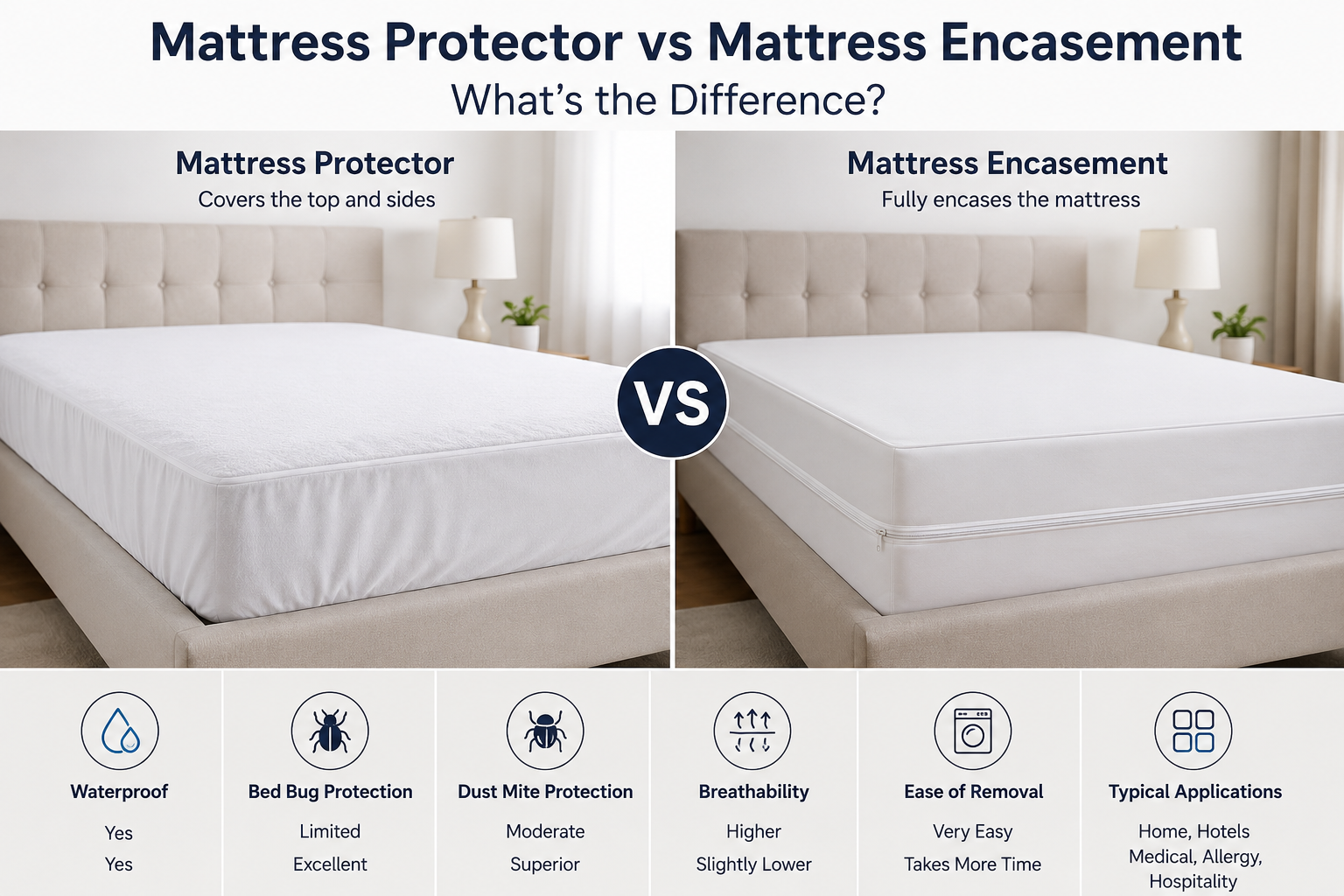 Mattress Protector vs Mattress EncasementWhat’s the Difference