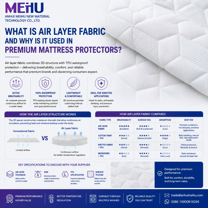 Qu’est-ce que le tissu Air Layer et pourquoi est-il utilisé dans les protège-matelas haut de gamme ?